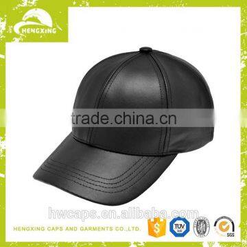 Custom design leather black sample free baseball caps