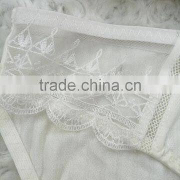New Design Sexy Ladies Transparent White Embroidered Bra and Panty Set photo-6