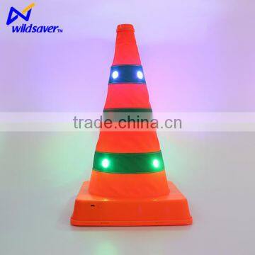 Retractable Portable Orange Safety Warning Flashing Traffic Cone photo-2