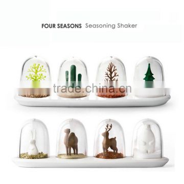 4PCS Kitchen Supplies Bottle Seasons Spice Seasoning Salt Pepper Shaker Condiment Shaker Container Animals Bottle KC1128