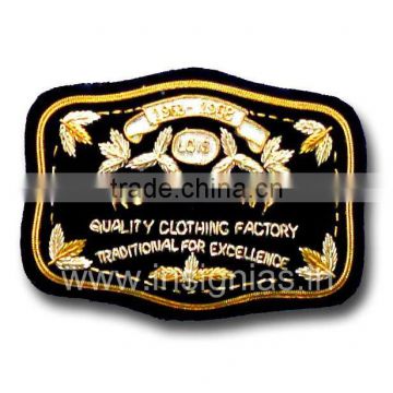 Embroidered bullion wire badges