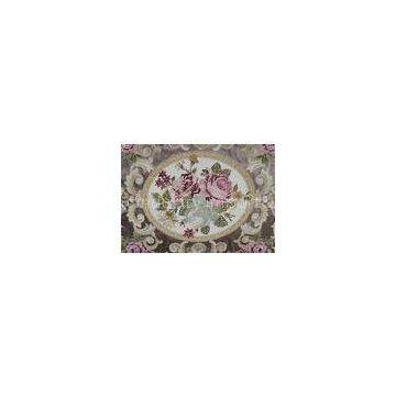 Floral Embroidered linen drapery Fabric Home Textile With Velvet