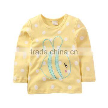 New design yellow t shirt white dot kids t shirts simple