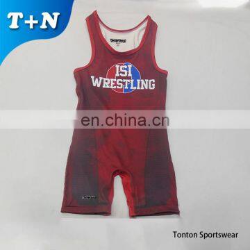 Custom design sublimation printing Youth wrestling singlets