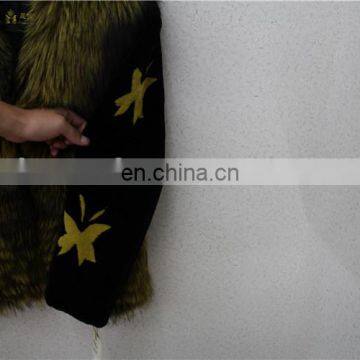 High Quality Women Real Black Rex Rabbit Fur Coat photo-6