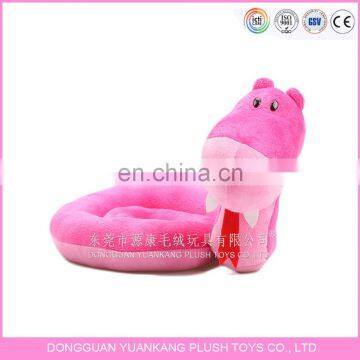 Custom promotional animal shape snake plush cushion