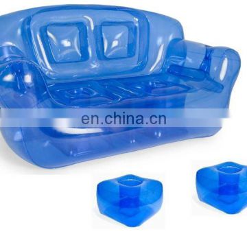 Hot!Ocean Blue Inflatable couch and ottoman