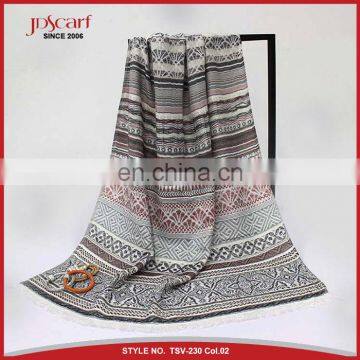 2017 newest jacquard India customs viscose scarf