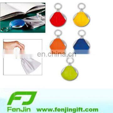 glass microfibre cleaning cloth key ring