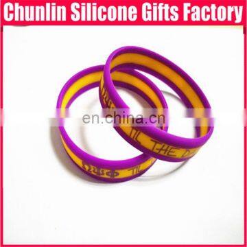Beutiful 3 Layers Silk Printing Silicone Wristbands photo-3