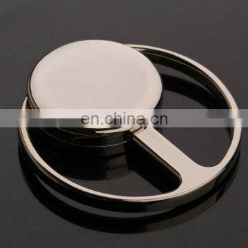 Round Shape Metal Cheap Silver Plated Sublimation Keychain photo-2