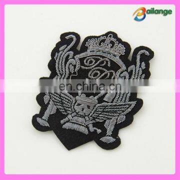 Brilliant high quality custom 100% handmade bullion badge custom military badge