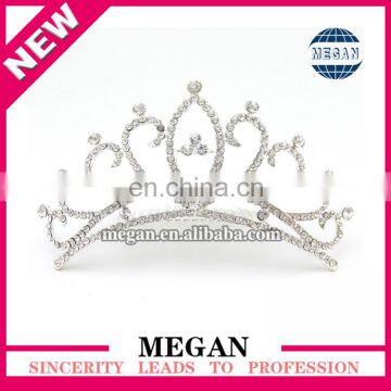 Wholesale Silver Plated Wedding Bridal Tiara Rhinestone Crystal Crown with Hair Comb