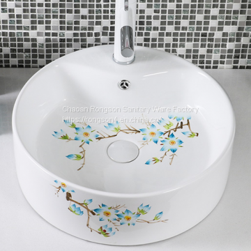 Bathroom ceramic draw by hand wash art basin sink from chaozhou manufacturer with competitive price