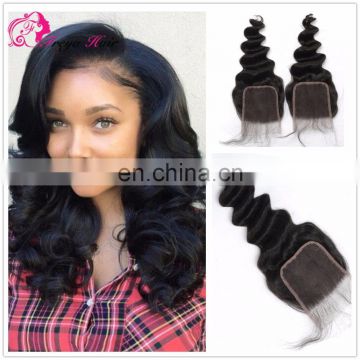 2017 hot sale deep wave raw indian hair 4*4 closure hair accessories for girls