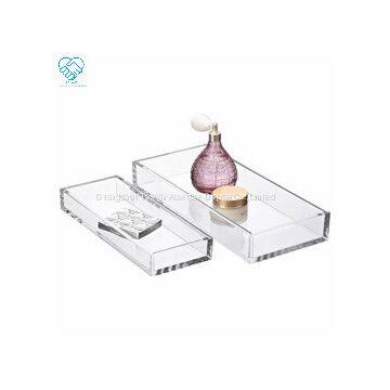 To Win Hotel Plastic Stacking Tray Clear Square Acrylic Food Serving Tray for Restaurant