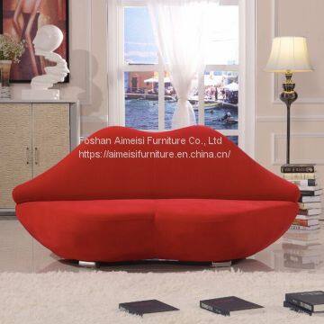 Modern Home furniture living room lip shaped sexy red lip sofa