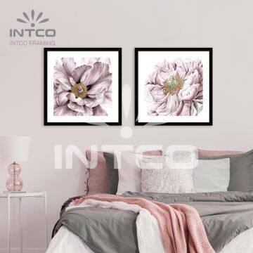 Black Framed Botanical Wall Art Set - Floral Botanical Framed Art