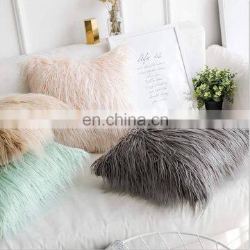 New Luxury Series Style White Faux Fur Throw Pillow Case Cushion Cover for Sofa Bedroom Car