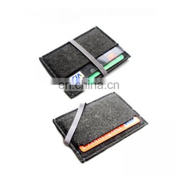 factory wholesale custom colorful little felt wallet card organizer, cute card passport holder coin wallet