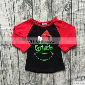 2021 Christmas Mommy and me T-shirt Tops Children Boys Girls Raglan Sleeve Tees Holiday Mom and Kids Clothing photo-2