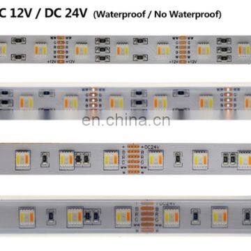 DC12V 24V 5050 5 Color in 1 Chip RGB+CCT 60led/m Flexible Led Strip Ribbon Light
