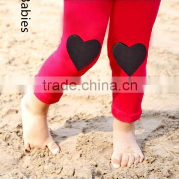 Baby leggings wholesale 2016 dark pink little hearts capri leggings