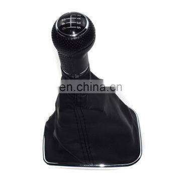 Free Shipping! Chrome 6 Speed Shifter Gear Shift Knob Gaitor Boot For VW Golf Jetta 98-05