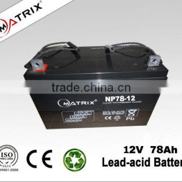 Matrix 12V 78AH rechargeable lead acid sla Battery wholesale