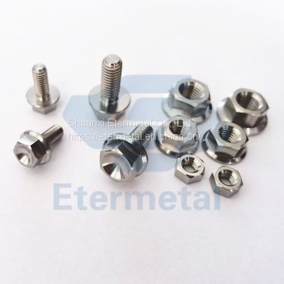 gr5 ti6al4v m5 m6 m8 m10 m12 titanium alloy flange nuts and bolts screws