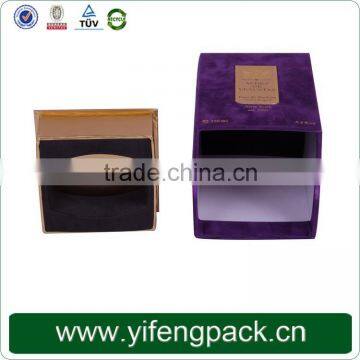 Purple Printing Cover Leather Feel Gold logo EVA insert Paper Perfume Box