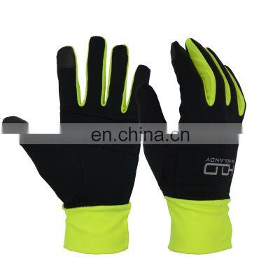 HANDLANDY Hi-vis Green Mens Sport Thin Warm Custom Winter Screen Touch Running Gloves other sport gloves