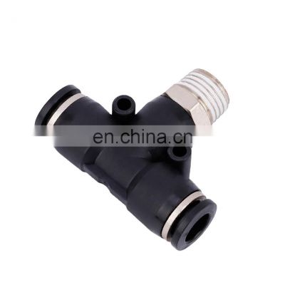 PB T Shape Tee Tube 3-Way Hose Copper Connector Mechanical Pneumatic Quick Fitting Air Pneumatic Fittings