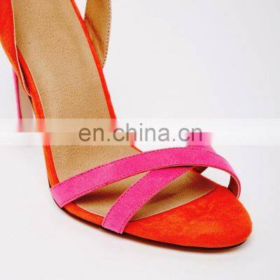 ladies new heel fashion open toe cross strap heels sandal shoes