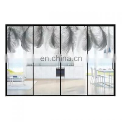 Aluminum soft close frameless glass door mirror sliding door for office