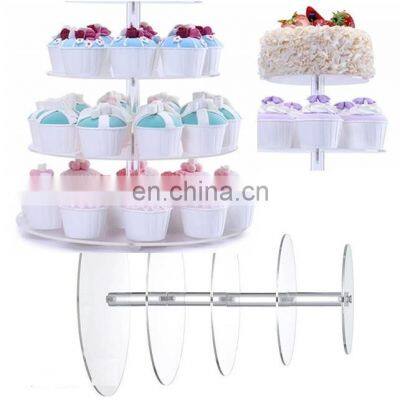 Clear Acrylic Cupcake Stand Dessert Tower Holder Display With Base for Wedding Cake Stand photo-4