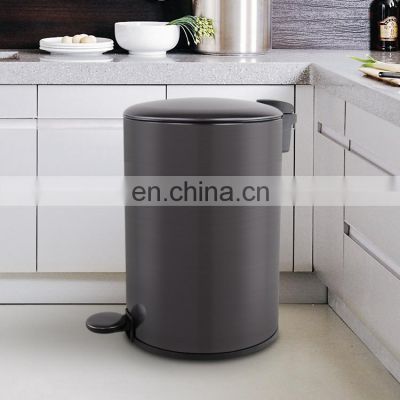 Hot Selling Household Hotel Black 5L Pedal Trash Bin