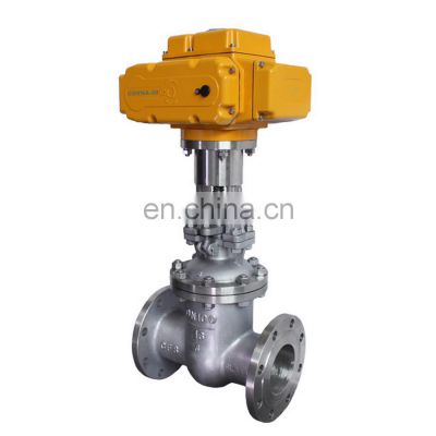 DIN Flange PN16 Motorized Electric Gate Valve SS304 Modulating Type 4-20mA AC220V