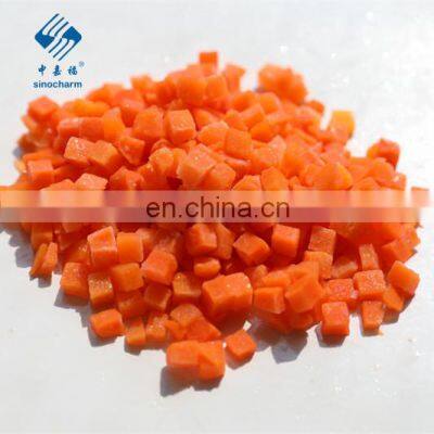 BRC Certified IQF frozen diced carrots