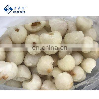 Sinocharm BRC-A Certified Sweet Peeled Seedless Tropical Fruit IQF Frozen Lychee