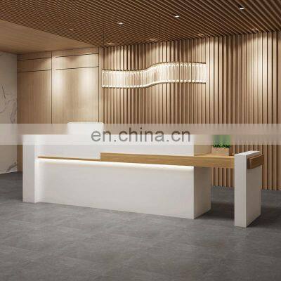 Hotel Tufted Black Gold Marble Design Office Small Salon Cosmetic For Reception Desk Bar Counter Reception Table photo-3