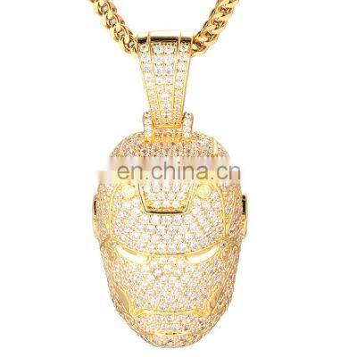 Missjewelry Hip Hop Jewelry Iced Out Custom Iron Man Gold Plated Pendant