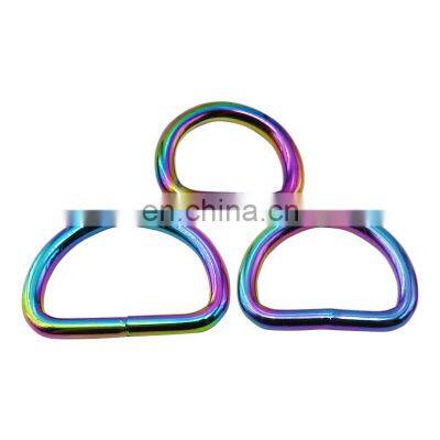 Wholesale Bag Accessories Handle Ring D Zinc Alloy Custom D-Ring Buckle Colorful Metal D Ring for Handbags