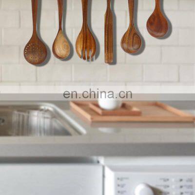 Wooden Utensils Set for Kitchen Handmade Natural Teak Cooking Spoons Wooden Spatula for Nonstick Cookware (7 Sets) photo-5
