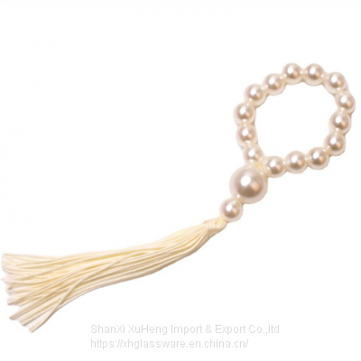 Pearl Beaded Napkin Rings With Tassel Style For Wedding Party photo-3