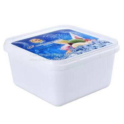 1L IML Plastic Ice Cream Container square shape