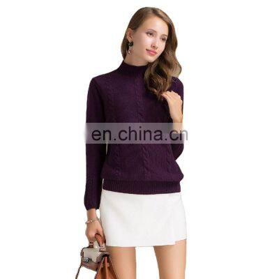 New Casual Women Sweaters Mongolian High Neck Chunky Cable 100 % Cashmere Sweater