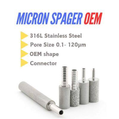 OEM Sintered Porous Metal Stainless Steel 316L Carbonation Stone Sparger