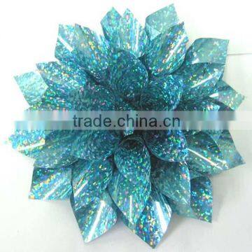 Blue Holographic PET Star Bows Ribbon for Outdoor Decoration or Wrapping photo-6