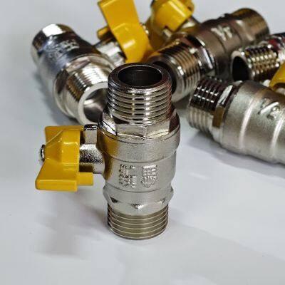 DN15 Double Outer Wire Copper Ball Valve, Gas Valve Switch,Keywords Water Heater Valve, Threaded Switch,Water Pipe Switch,Gas Pipeline Fittings photo-3